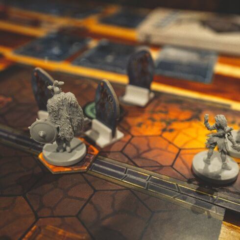 Gray minatures on a boardgame